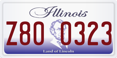 IL license plate Z800323