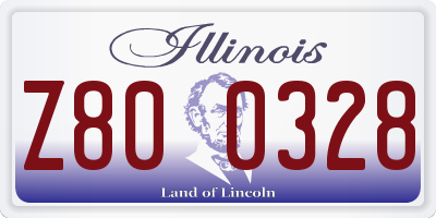IL license plate Z800328