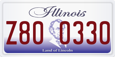IL license plate Z800330
