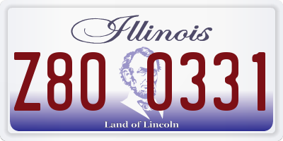 IL license plate Z800331