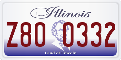 IL license plate Z800332