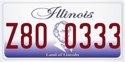 IL license plate Z800333