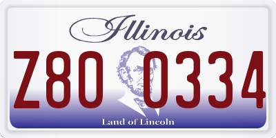 IL license plate Z800334