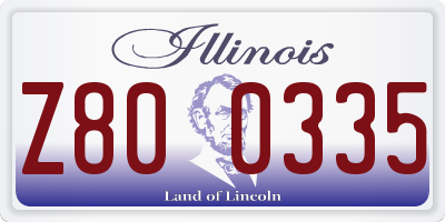 IL license plate Z800335