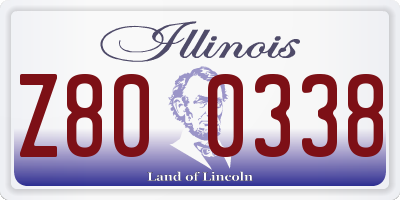 IL license plate Z800338