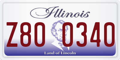 IL license plate Z800340