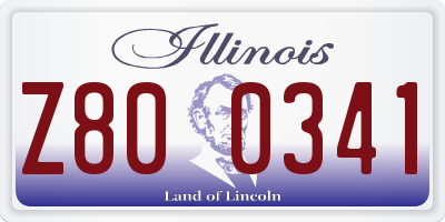 IL license plate Z800341
