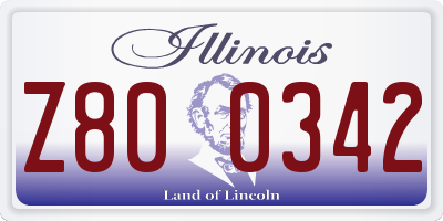 IL license plate Z800342