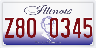 IL license plate Z800345