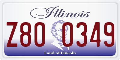 IL license plate Z800349