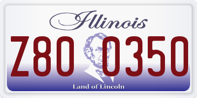 IL license plate Z800350