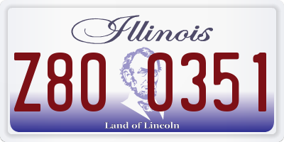 IL license plate Z800351