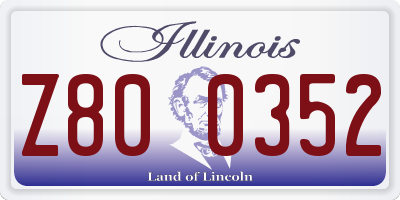 IL license plate Z800352