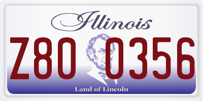IL license plate Z800356