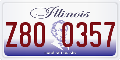 IL license plate Z800357