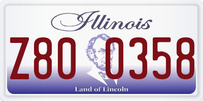 IL license plate Z800358