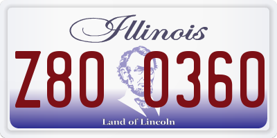 IL license plate Z800360