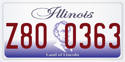 IL license plate Z800363