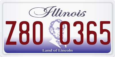 IL license plate Z800365