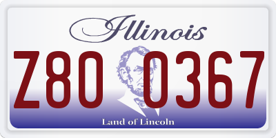 IL license plate Z800367