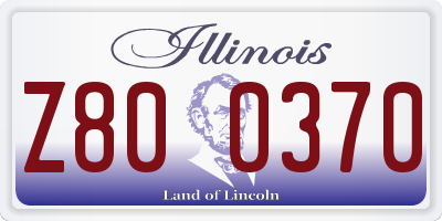 IL license plate Z800370