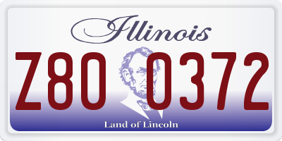 IL license plate Z800372