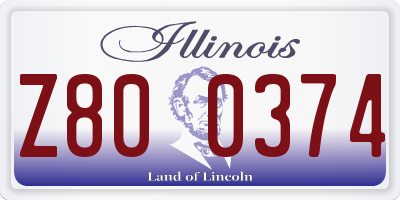 IL license plate Z800374