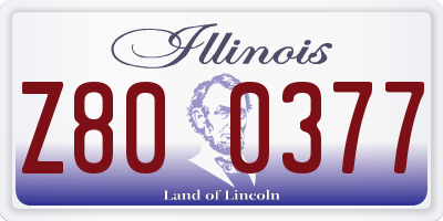 IL license plate Z800377