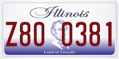 IL license plate Z800381