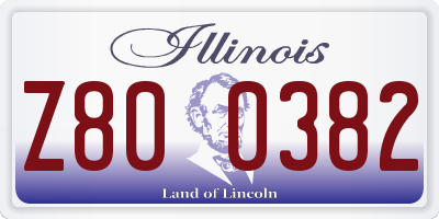 IL license plate Z800382