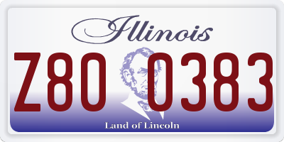 IL license plate Z800383