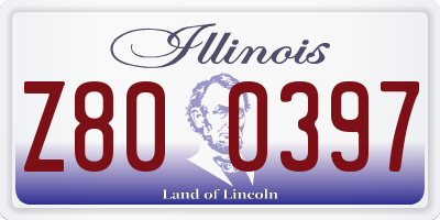 IL license plate Z800397