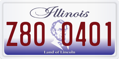IL license plate Z800401