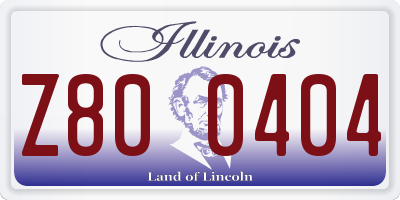 IL license plate Z800404