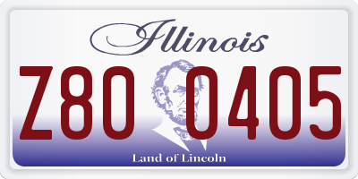 IL license plate Z800405
