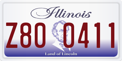 IL license plate Z800411