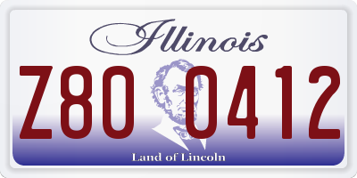 IL license plate Z800412