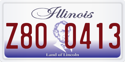 IL license plate Z800413