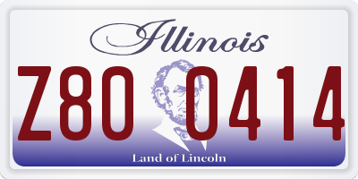 IL license plate Z800414