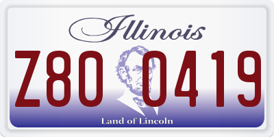 IL license plate Z800419