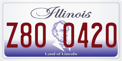 IL license plate Z800420