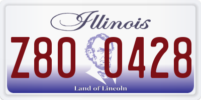 IL license plate Z800428