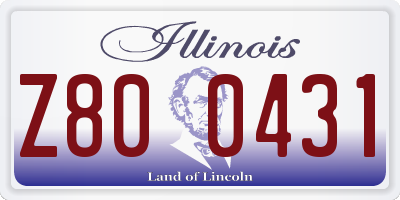 IL license plate Z800431