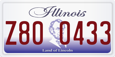 IL license plate Z800433