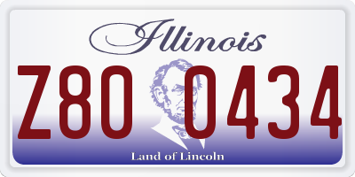 IL license plate Z800434