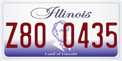 IL license plate Z800435