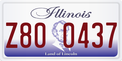IL license plate Z800437