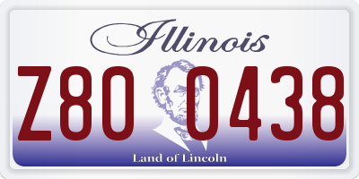 IL license plate Z800438