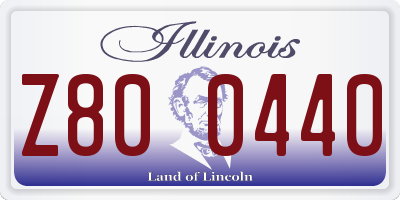 IL license plate Z800440