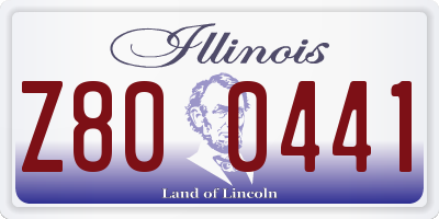 IL license plate Z800441